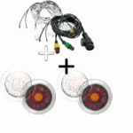 Fristom Pachet iluminare remorca FT-313 LED CHROME BAJONET , triple + cablaj 7m, 13Pini (FT-313 LED + VI-070-055)