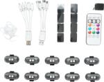  Set 10 lampi LED RGB stroboscopice cu telecomanda, USB-C, IP65 (BK79858)