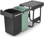 Brabantia Вградено пластмасово кошче за боклук за рециклиране в цвят мента и тъмносиво 30 l Sort&Go - Brabantia (232503)