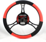 Carguard Kormányvédő 38cm fekete-piros gyöngyhálós és PU bőr HVA003