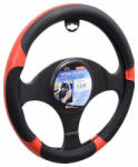 COMPASS Kormányvédő 37-39cm bőr hatású piros-fekete Grip 31402