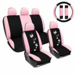 HD Racing Ülésuzat szett fekete-pink pillangó mintával és ajándékkal AG23001B/Pink