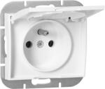 ORNO Priză încastrată simplă 2P+E rezistentă la intemperii cu capac Onyx, 16A, 250V, PT-16OH, albă (O-OR-OE-7505_WW)