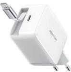 JOYROOM JR-TCL06 hálózati töltő Type-C aljzat (67W, GaN, gyorstöltő + fix Type-C kábel) FEHÉR (175183)