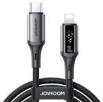 JOYROOM STARFLIGHT A60 adatkábel (Type-C - lightning, 30W, PD gyorstöltő, LED jelzés, 120cm) FEKETE (180174)