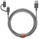 Native Union Cablu universal Native Union Belt (USB-C - Iluminare/USB-C) 1, 8 m, zebra BELT-CCL-ZEB-NP (BELT-CCL-ZEB-NP)