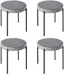 HomCom Set 4 Scaune pliante de masă cu șezut moale, aspect catifelat, scaun de bucătărie din catifea pentru bucătărie sufragerie din metal Gri 41, 5 x 41, 5 x 46 cm | Aosom Romania (835-378)