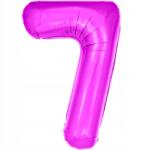 PartyBee Fólia lufi Szám 7 Rózsaszín Fukszia 100cm 7 Éves héliumos lufi