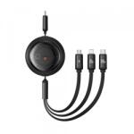 Baseus Cablu Incarcare USB-C - Lightning / microUSB / USB-C Baseus Free2Draw Retractable P10368700111-04, 100W, 1.1m, Negru (BSU4920)