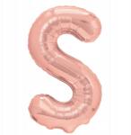 PartyPal Fólia lufi S betű rózsaszín arany rose gold 40cm Felirat Betű Név