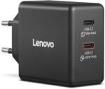 Lenovo Dual USB-C 65W GaN Charger (G0A6065BEU) hálózati töltő adapter, Fekete színben (G0A6065BEU)