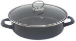 Rosberg Tava si oala 2 in 1 Rosberg R51222A32CT, 32 cm, Acoperire din marmura, Capac, Inductie, Cuptor, Negru (R51222A32CT black)