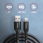 AXAGON BUCM-AM10AB 1 м кабел за данни и зареждане Type C - USB черен (BUCM-AM10AB)