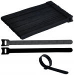 TRU COMPONENTS T24CA058 Tépőzár kábelkötegelő Kötegeléshez Bolyhos és horgos fél (H x Sz) 200 mm x 12 mm Fekete 100 db (TC-12888504) (TC-12888504)