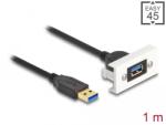 Delock Easy 45 модул SuperSpeed USB (USB 3.2 Gen 1) USB тип A женски USB тип A мъжки USB A с къс кабел, 22, 5 x 45 mm