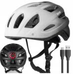 Vayox Mtb Kerékpáros Sisak Led Lámpával Állítható Könnyű 55-58 Fehér Matt Activ Vayox (KASK LED BIAŁY MĘSKI DAMSKI ROWER HULAJNOGĘ )