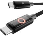 AVAX CB653 PULSEY 0, 5m 60W USB-C сив оплетен бърз заряден LED кабел AVAX_CB653 (AVAX_CB653)