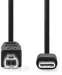 Nedis CCGL60650BK10 USB-C щепсел - USB-B щепсел (USB C - USB B) кабел, 480 Mbps, 1 м (CCGL60650BK10)