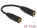 Delock 65896 стерео жак 3.5 mm, 4-пинов адаптер от женски към женски 13 cm (65896)