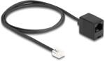 Delock Телефонен кабел Delock RJ11 мъжки - RJ45 женски, черен, 1 м