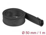 Delock Оплетен ръкав с цип 1 m x 50 mm черен