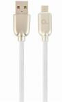 Gembird USB 2.0 A - USB 2.0 micro B M/M кабел за данни 2 м бял Премиум каучук CC-USB2R-AMmBM-2M-W (CC-USB2R-AMmBM-2M-W)