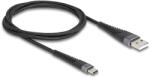 Delock USB 2.0 кабел USB Type-A мъжки към USB Type-C мъжки с удължена защита от огъване 1 м