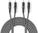 Nedis COTH24200GY15 Стерео аудиокабел, 2x RCA щепсел, 2x RCA щепсел, никелиран, 1, 50 м, гъвкав (COTH24200GY15)