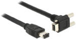 Delock Кабел FireWire 9-пинов щепсел ъгъл 90 градуса 6-пинов щепсел с винтове 3 м (83590)