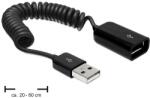 Delock USB 2.0-A удължител / спирален кабел с гайка