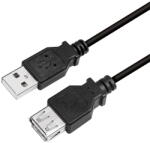 LogiLink USB 2.0 кабел USB-A/M-USB-A/F, черен, 3 м