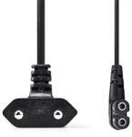Nedis Захранващ кабел Nedis CEGL11055BK30, евро щепсел, IEC-320-C7, мъжки, ляв ъгъл, 3 м, черен CEGL11055BK30 (CEGL11055BK30)