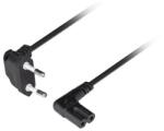 Lanberg Захранващ кабел Lanberg CEE 7/16 - IEC 320 C7, 1, 8 м, коляно (прав ъгъл), VDE, черен CA-C7CA-12CC-0018-BK (CA-C7CA-12CC-0018-BK)