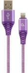 Gembird USB-A 2.0 - Lightning M/M кабел за данни 1 м лилаво-бял Premium CC-USB2B-AMLM-1M-PW (CC-USB2B-AMLM-1M-PW)