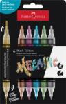Faber-Castell Комплект маркери за декорация, 1, 0/3, 0 мм, двустранно завършващи, акрилни, FABER-CASTELL "Shake&Paint", 6 различни цвята металик 285517 (285517)