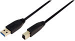 LogiLink USB 3.0 кабел с конектор, 1 метър, черен