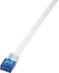 LogiLink Patch Cable SlimLine, плосък, Cat. 6, U/UTP, бял, 2 м
