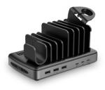 Lindy 3x USB-A, 3x USB-C зарядно устройство/станция за зареждане на мобилни телефони, таблети, смарт часовници 160W, 6 порта 73436 (73436)