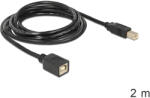 Delock USB 2.0 B мъжки към B женски удължител, 2 m