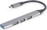 Gembird USB-C 4-портов USB хъб USB3 x 1 порт USB2 x 3 порт сребърен UHB-CM-U3P1U2P3-03 (UHB-CM-U3P1U2P3-03)