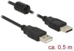 Delock Кабел Delock - 84888 (USB-A към USB-A, мъжки към женски, черен, 0, 5 м) (84888)