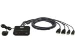 ATEN kvm превключвател usb fhd hdmi, 2-портов cs22hf (cs22hf)