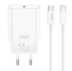 XO CE32 Променливотоково зарядно устройство Type-C с гнездо 20 W, бързо зарядно PD 3.0 + кабел Type-C, БЯЛО XO-CE32 (XO-CE32 TYPE-C)