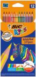 BIC Цветни моливи BIC Kids Evolution шестоъгълни гъвкави на ивици екологично чисти 12 бр. 9505222 (9505222)