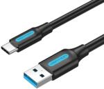 Vention USB-A 3.0/M - USB-C/M кабел (PVC, черен), 0, 5 м, кабел