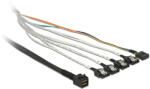 Delock Кабел Delock mini SAS HD SFF-8643 4 x SATA 7 пина + Sideband 0, 5 m метал