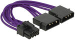 Delock Захранващ кабел Delock PCI Express 8 пина мъжки 2 x 4 пина мъжки текстилен екран лилав