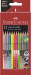Faber-Castell Grip Комплект от 12 неонови/пастелни/метални цветни молива FC201569 (FC201569)