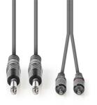 Nedis Полупрофесионален аудиокабел Nedis COTH23320GY30, 2 x 6, 35 mm моно жак - 2 X RCA щепсел, дължина 3 m, гъвкав (COTH23320GY30)