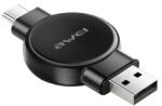 Awei Настолно зарядно устройство USB+Type-C 2, 5 W, зарядно устройство за часовници Samsung и Apple Watch, ЧЕРНО W26 (W26)
